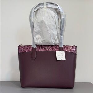 Kate Spade Cherrywood Glitter Structured Tote